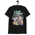 thumbnail image 1 of 【New Arrival】I Eat Cement Raccoon Opossum Retro Bootleg Meme Graphic T-Shirt, Unisex Black Short Sleeve Funny Animal Humor Casual Novelty Tee, 1 of 5