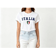 thumbnail image 1 of 【New Arrival】ITALIA Italy Flag Shield Graphic Short Sleeve T‑Shirt, Crew Neck Sport Fan Tee For Game Day Travel Casual Daily Outfit, 1 of 5