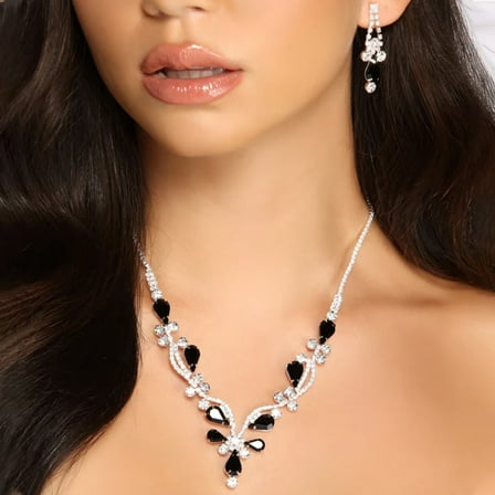 New Arrival Leaf Necklace and Earring Set for International Trade Minimalist and Exquisite, Ultra-Sparkling Rhinestone Jewelry Fashionable Evening Gown Accessories