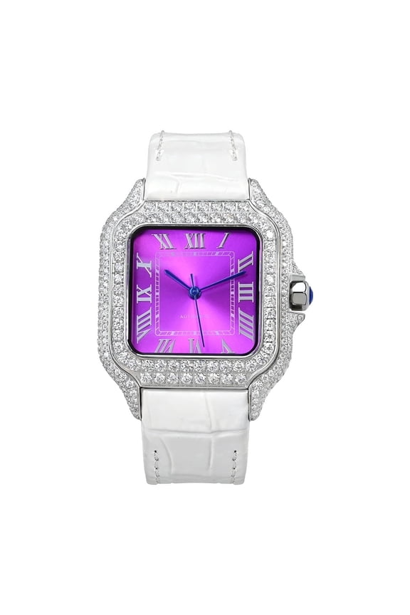 4.64CT New Arrival Luxury Moissanite Diamond Watch, Stainless Steel Fashion Jewelry Wristwatch