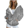 thumbnail image 1 of New Arrival Markdowns HIMIWAY Trendy and Versatile Fall Jacket Stylish Women's Zip-Up Jacket with Hood Women's Long Sleeved Hoodies Sweatshirts Coat Gray XL, 1 of 2