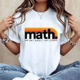 thumbnail image 1 of 【New Arrival】Math The Only Subject That Counts Retro Gradient Stripe Graphic T-Shirt, Unisex Cotton Crew Neck Math Teacher Casual Tee, Back To School Math Instructor Gift, 1 of 9