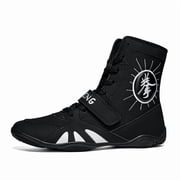 New Arrival Men'S Plus Size High-Top Professional Training Anti-Slip Cushioned Wrestling Shoes Durable Boxing Shoes