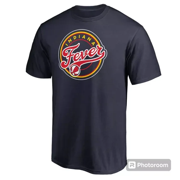 New Arrival! Men's Navy Indiana Fever Primary Logo T-shirt ,Black Color,Size M