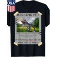 thumbnail image 1 of 【New Arrival】Missing Pet T-Rex Funny Dinosaur Meme Graphic T-Shirt, Humor Dino Lover Unisex Black Short Sleeve Tee, 1 of 7