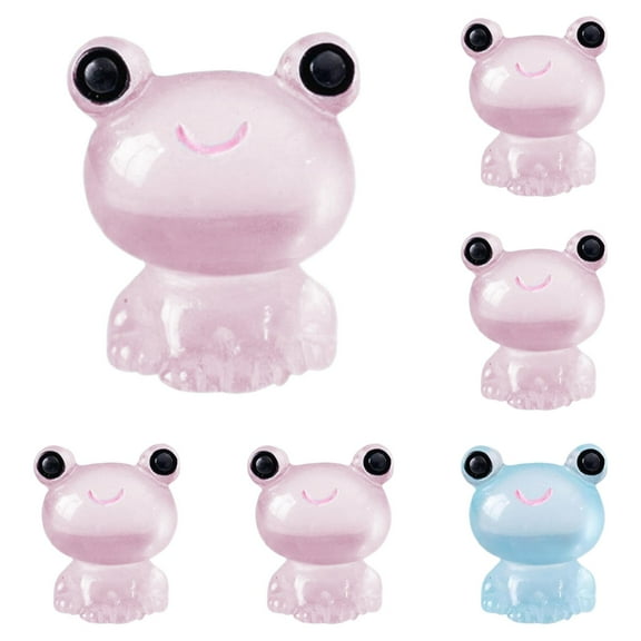 New Arrival! Miyuadkai Glow in the dark mini frog ornaments pink A: 20pcs Resin Frogs Figurines Miniature Frog Figurines Garden Tiny Luminous Frogs Ornaments