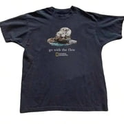 New Arrival National Geographic "Go with the Flow" Sea Otter Graphic T-Shirt   Premium Soft Cotton Eco-Conscious Unisex Tee
