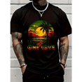 thumbnail image 1 of 【New Arrival】One Love Reggae T-Shirt Men's Caribbean Sunset Graphic Tee Casual Short Sleeve Top Black, 1 of 6