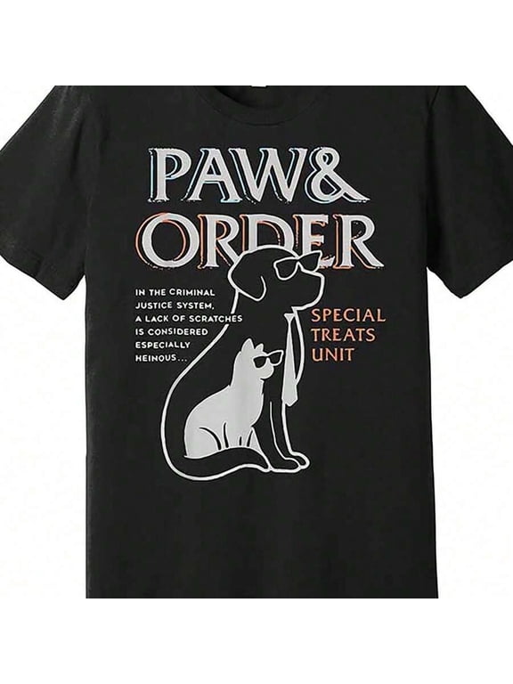 【New Arrival】Paw And Order Special Treats Unit Dog Cat Pet Lover Funny Graphic T-Shirt, Animal Lover Unisex Black Short Sleeve Tee