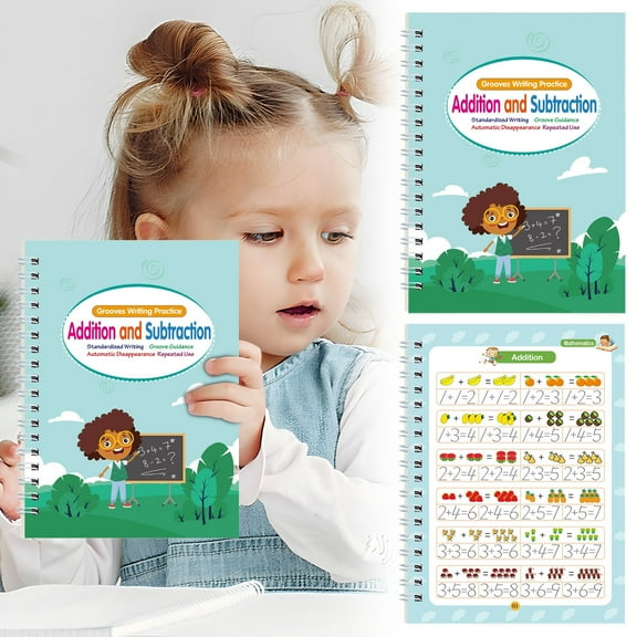 New Arrival Printer Writing Workbook Reusable Handwriting Workbook Number Alphabet Tracing Book(Addition and Subtraction)