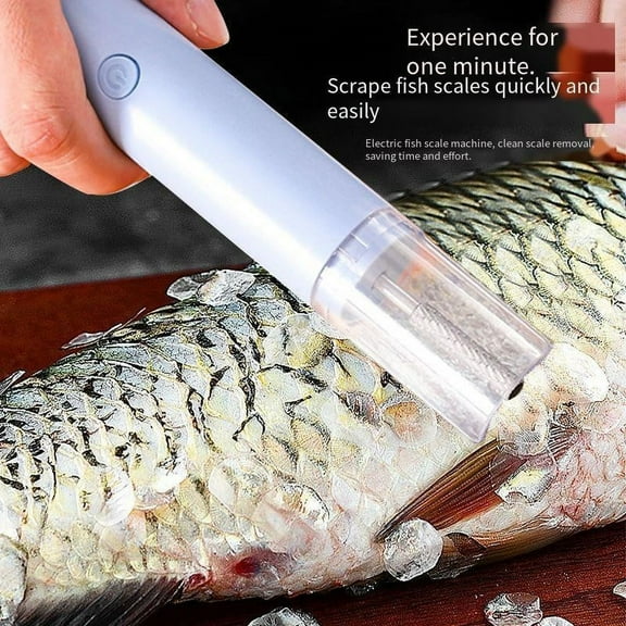 New Arrival, Stainless Steel Fish Skinner and Remover, Rechargeable Battery-Powered Fish Cleaner, Easy Kitchen Tool for Efficient Fish Cleaning and Preparation, Heavy-Duty Material | Plastic, Blue