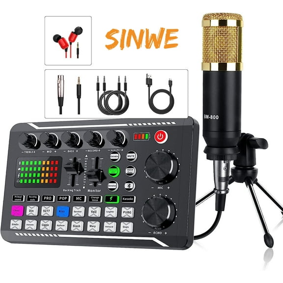 [New Arrival]Streaming Microphone Kit With Audio Mixer USB Condenser Podcast Life