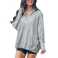 thumbnail image 1 of New Arrival TaLove womens fall fashion 2025Cute Hoodies For Women Oversized Plus Size Half Zip Sweatshirts For Women Womens Long Sleeve Loose Fitting Tops Womens Tops Dressy Casual Short Sleeve Blue, 1 of 6