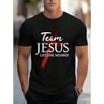 thumbnail image 1 of 【New Arrival】Team Jesus Lifetime Member Cross Graphic T-Shirt, Faith Inspirational Cotton Crew Neck Short Sleeve Tee, Religious Belief Casual Daily Wear Spiritual Gift For Christians, 1 of 6