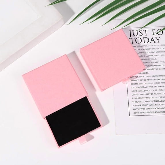 New Arrival Thin Kraft Paper Drawer Jewelry Packaging Box Greeting Card Necklace Bracelet Gift Package Case Boxes Dropshipping Dark pink