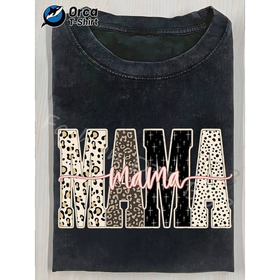 【New Arrival】Trendy Mama Leopard & Cross Print T-Shirt | Unique Mother's Day Gift Tee