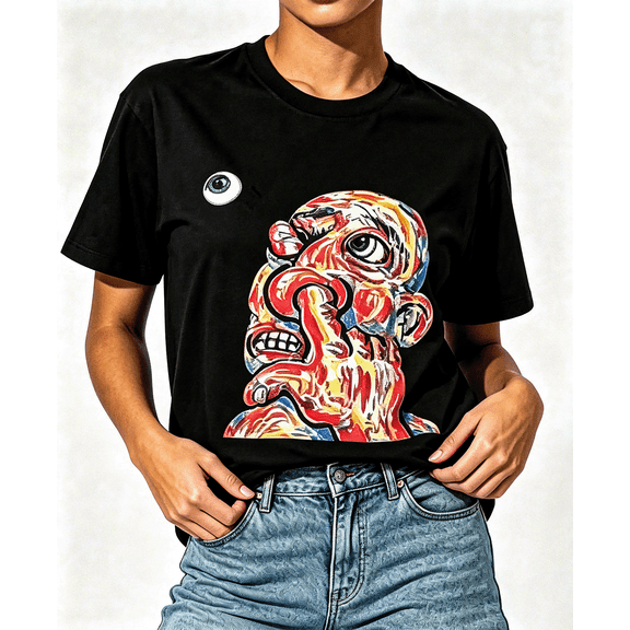 【New Arrival】Abstract Graphic T-Shirt for Men Women Short Sleeve Crew Neck Casual Streetwear Tee