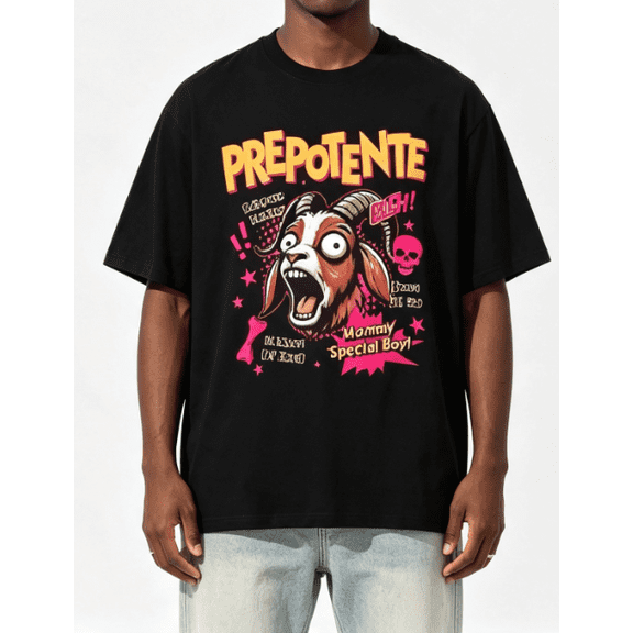 【New Arrival】Unisex Funny Graphic T Shirt Cartoon Monster Print Casual Short Sleeve Crew Neck Black Tee, Streetwear Style Everyday Top