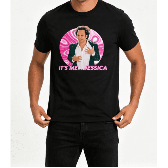 [Brand] Unisex Black T-Shirt with Retro Character Print, Crew Neck Short Sleeve Casual Tee