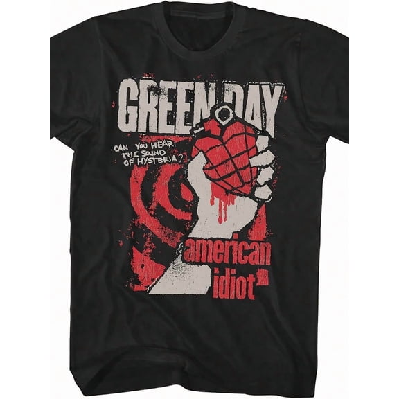 【New Arrival】Vintage Retro Punk Rock Hand Drawn Heart Music Graphic T-Shirt, Unisex Cotton Crew Neck Classic Rock Fan Casual Tee, Rock Music Lover Novelty Gift