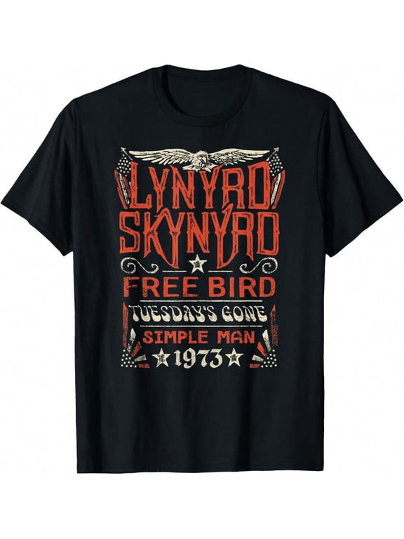 【New Arrival】Vintage Southern Rock Eagle 1973 Retro Music Graphic T-Shirt, Unisex Cotton Crew Neck Casual Tee For Rock Music Fans Collector Gift