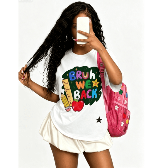 【New Arrival】Women Teacher Graphic T Shirt Back to School Print Casual Short Sleeve Crew Neck White Tee, Cute Everyday Top