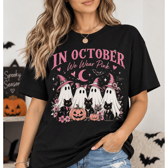 【New Arrival】Women’s Witch Graphic T-Shirt, Casual Round Neck Halloween Summer Tee, Spooky Season Short Sleeve Top