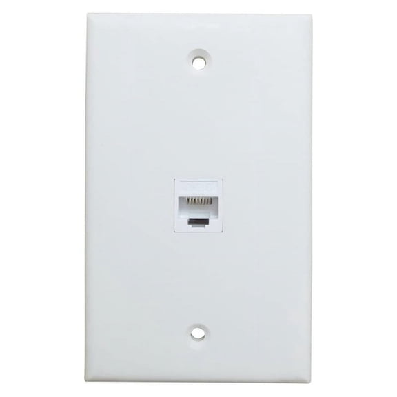 New Arrivals 1-Pack 1-Port Ethernet Wall Plate, Jack Plate with RJ45
