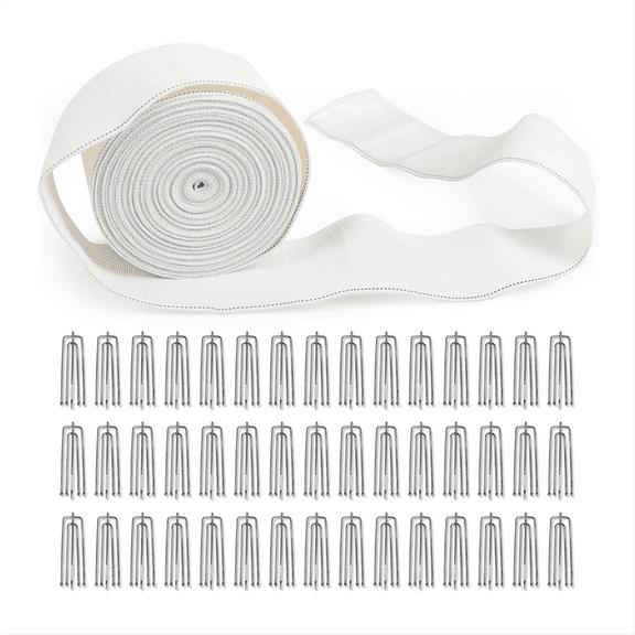 New Arrivals 10 Meters Pleater Tape for Curtains with 30 Pcs 4 Prongs Hooks