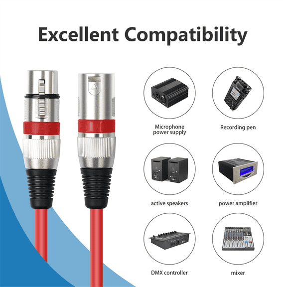 New Arrivals 10 Pack 3Ft 3Pin XLR Male to Female Microphone Cable Balanced for Mic Mixer, Recording Studio