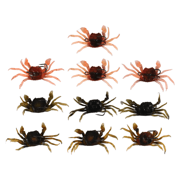 New Arrivals 10 Pcs Crab Bait, 3D Simulation Soft Bait with Pointed Hook