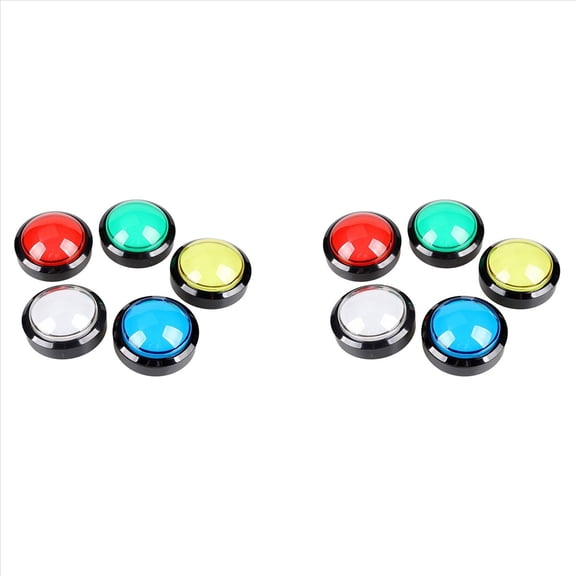 New Arrivals 10X Buttons 60mm Dome 2.36 Inch LED Push Button with Micro-Switch for Machine Video Games Console