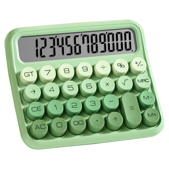 New Arrivals 12 Digit Cute Calculator, Mechanical Switch Design,Gradient Green