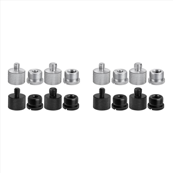 New Arrivals 16 Pack Mic Stand Adapter, 5/8 Female to 3/8 Male, for Microphone Boom Arm Camera Tripod