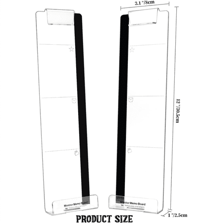 New Arrivals 2 Pack Computer Monitor Memo Board Multi-Function Message Transparent Display Side Panel for Office, Desk