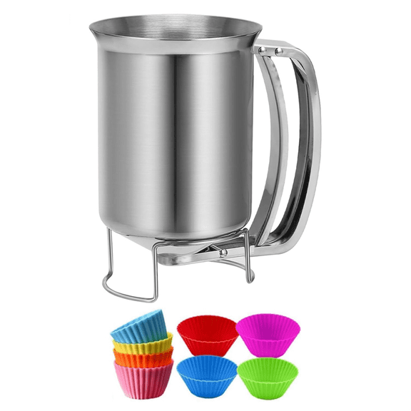 New Arrivals 2 in 1 Stainless Steel 800Ml Batter Dispenser with Handle Baking Tool