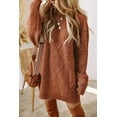 thumbnail image 1 of New Arrivals 2025: Women's Oversized Knit Dresses - Casual Long Sleeve Cable Knit Pullover Dresses with Lantern Sleeves, 1 of 8