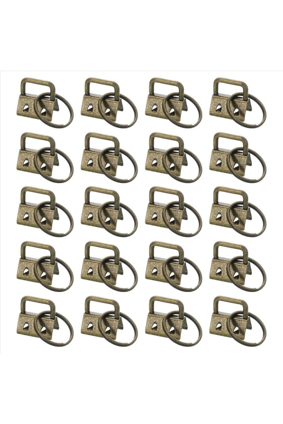 New Arrivals 20PCS Key Fob Hardware with Keychain Rings for Bag Webbing,Bronze