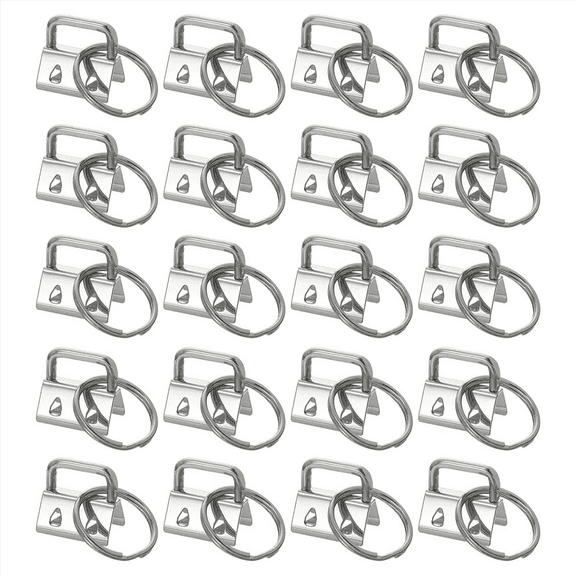 New Arrivals 20PCS Key Fob Hardware with Keychain Rings for Bag Webbing,Silver