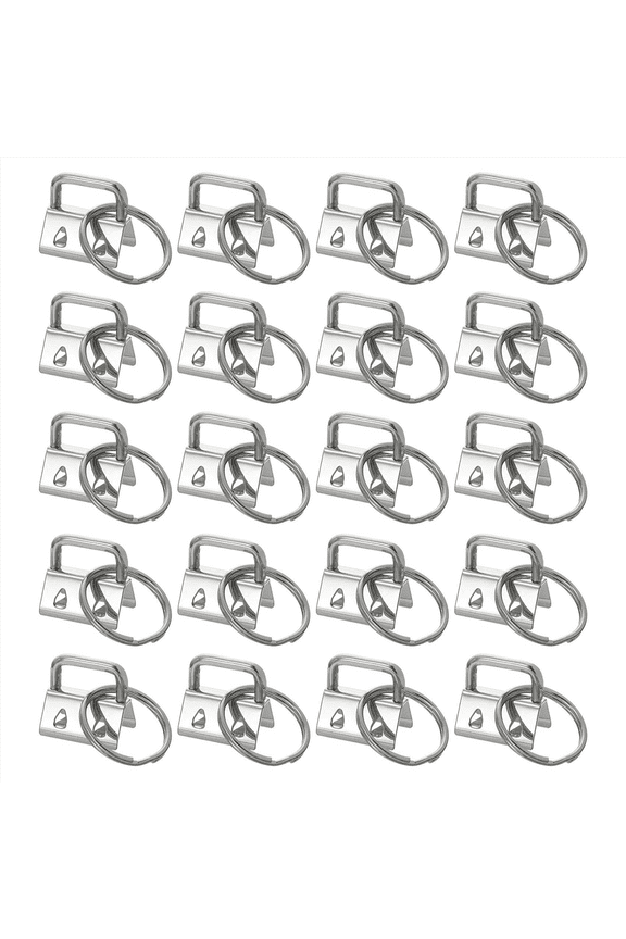 New Arrivals 20PCS Key Fob Hardware with Keychain Rings for Bag Webbing,Silver
