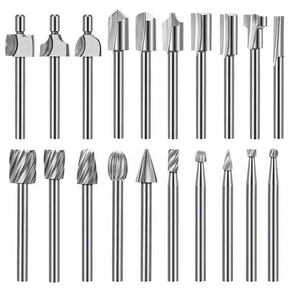 New Arrivals 20Pc Router Carbide Engraving Bits for Bit Set 1/8 Inch