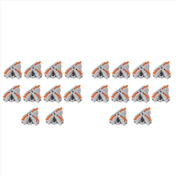 New Arrivals 20Pcs Compact Wire Conductor Connector, T-Shape Lever Nut Quick Splitter 3 Way Electrical Connectors