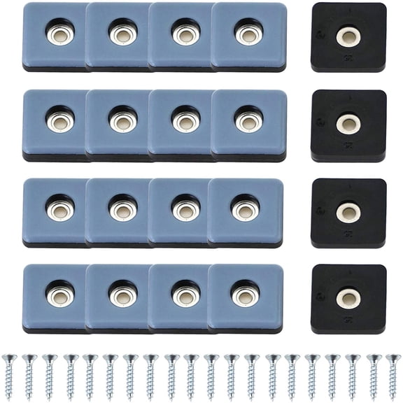 New Arrivals 20Pcs Furniture Sliders for Carpet PTF Glides Screw-In Square Moving Slider 25Mm with Screws
