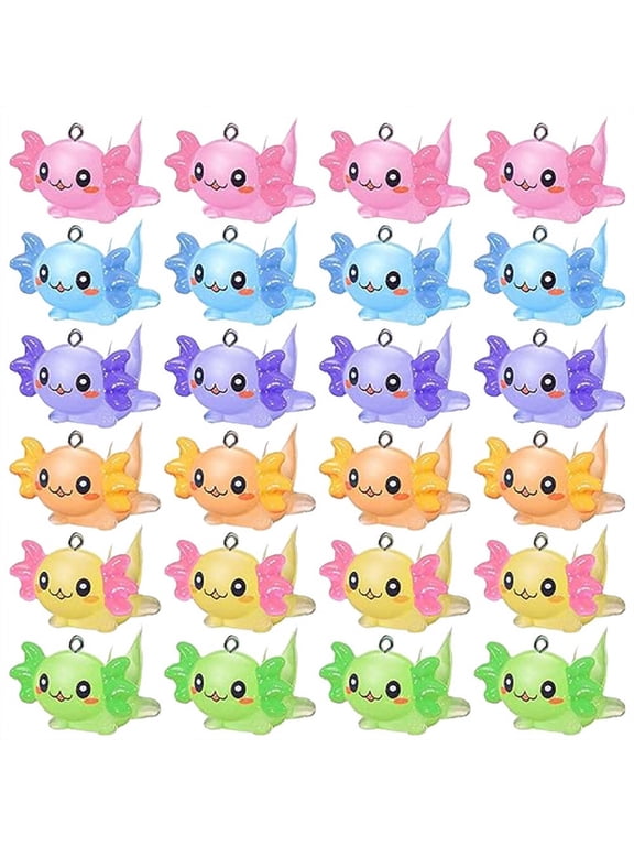 New Arrivals 24 PCS Animal Charms Axolotl Resin for Jewelry Making Tiny