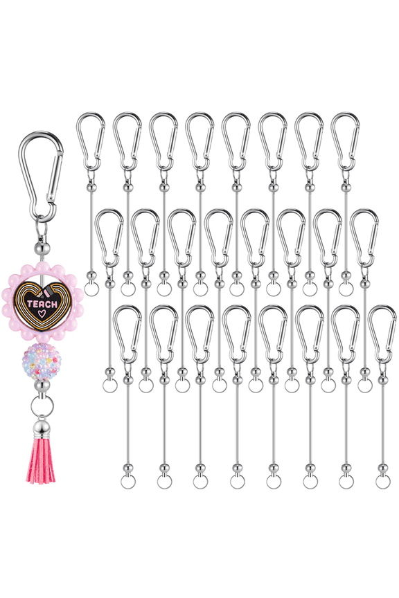 New Arrivals 24 Pieces Beadable Keychain Bars Bulk DIY Blank Bar
