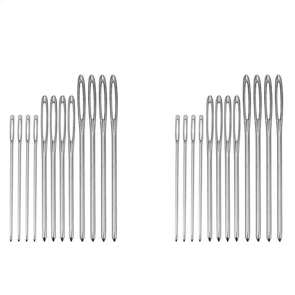 New Arrivals 24 Pieces Blunt Needles Large-Eye Steel Knitting Sewing Tools with Clear Bottle, 3 Sizes