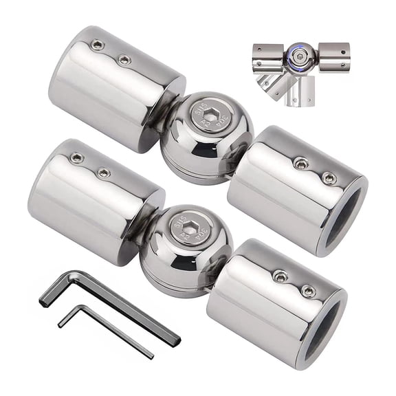 New Arrivals 2PCS Curtain Rods Corner Connector(Silver)