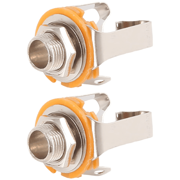 New Arrivals 2Pcs 1/4 inch 6.35Mm Stereo Input Jack Plug Socket For Electric Guitar Bass, Pickup Output Jack, Parts