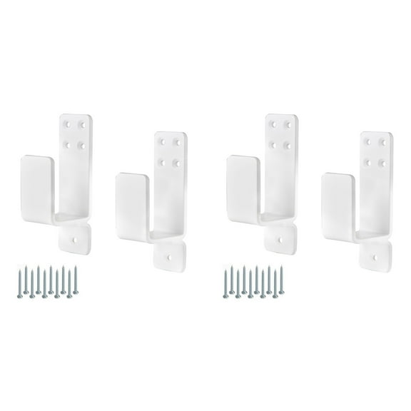 New Arrivals 2X 2X4 Door Brackets Heavy Duty Upgraded Bar Holder for Home Security Suit Lumber White