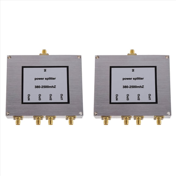 New Arrivals 2X 4 Way SMA Power Splitter 380Mhz-2500MHz,SMA Female Divider Signal Cable